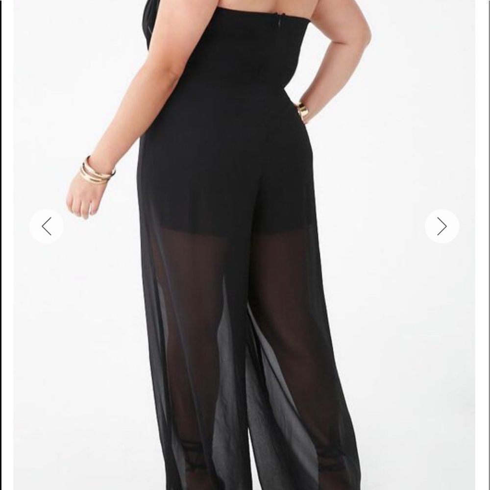 SOLD SOLD SOLD Strapless Chiffon Jumpsuit / Size: OX - Picture 4 of 7